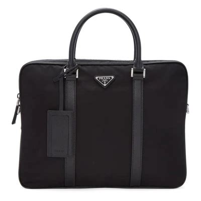 prada double zip nylon briefcase